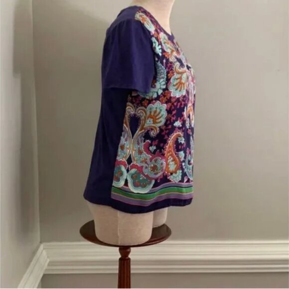 Anthropologie Maeve Purple Paisley Overlay Maddie Printed Blouse Size Small - Picture 4 of 10